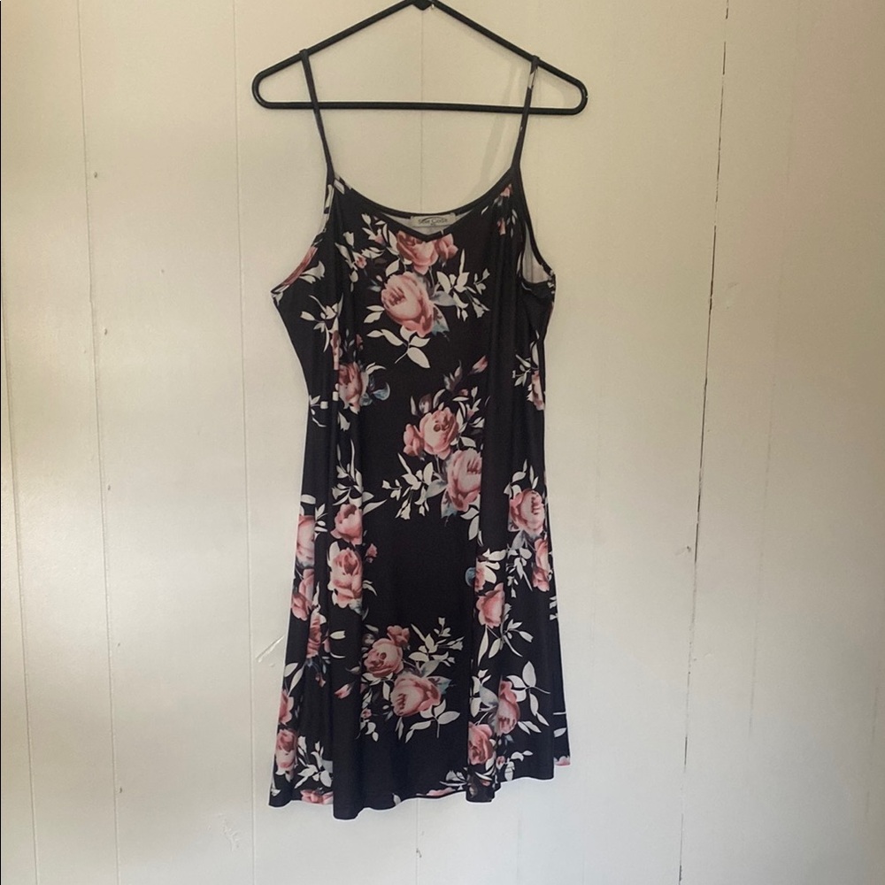 Floral Black and Pink Dress